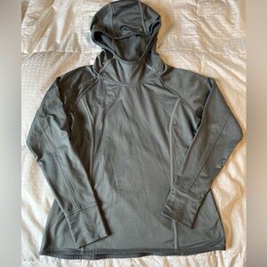 Athleta Women's Grey Scuba Hoodie Pull-Over Running Top size Large Style# 138249